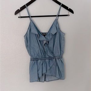 Express Chambray Peplum Top
